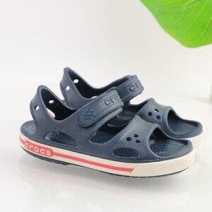 CROCS Boys Crocband II Sandal Size C 11 Big Kid 5y+ Navy Blue Adjustable Strap